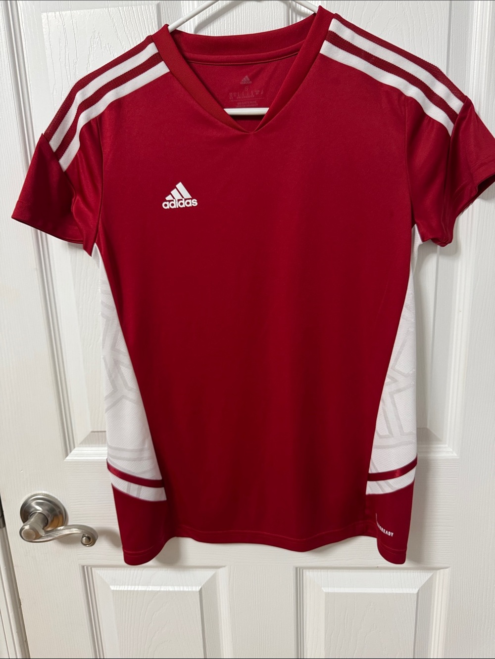 adidas Red and White Kids Soccer Jersey